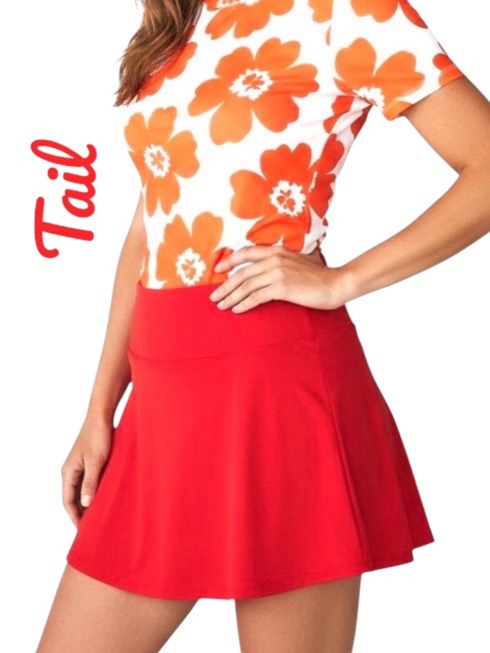 Tail Activewear Skirt Skort Orange Golf Tennis Pull On Pockets Flared